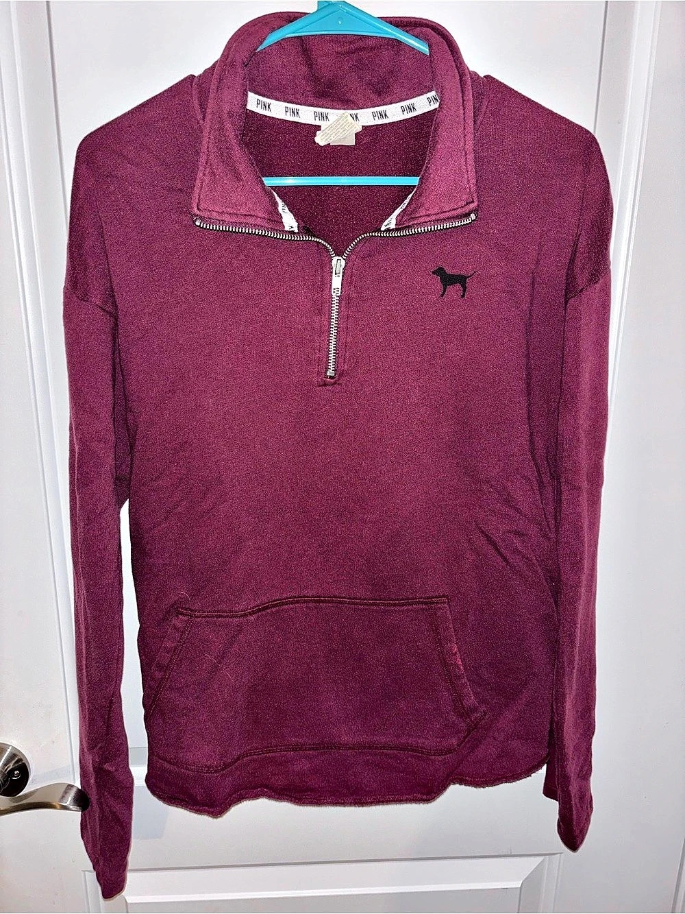 Victoria's Secret PINK Half-Zip Pullover Burgundy